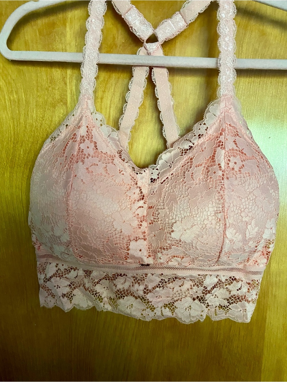 Jady K Deluxe Bralette “Juliette”.  Sz 1X-2X Color Apricot Blush w/Helping Hands